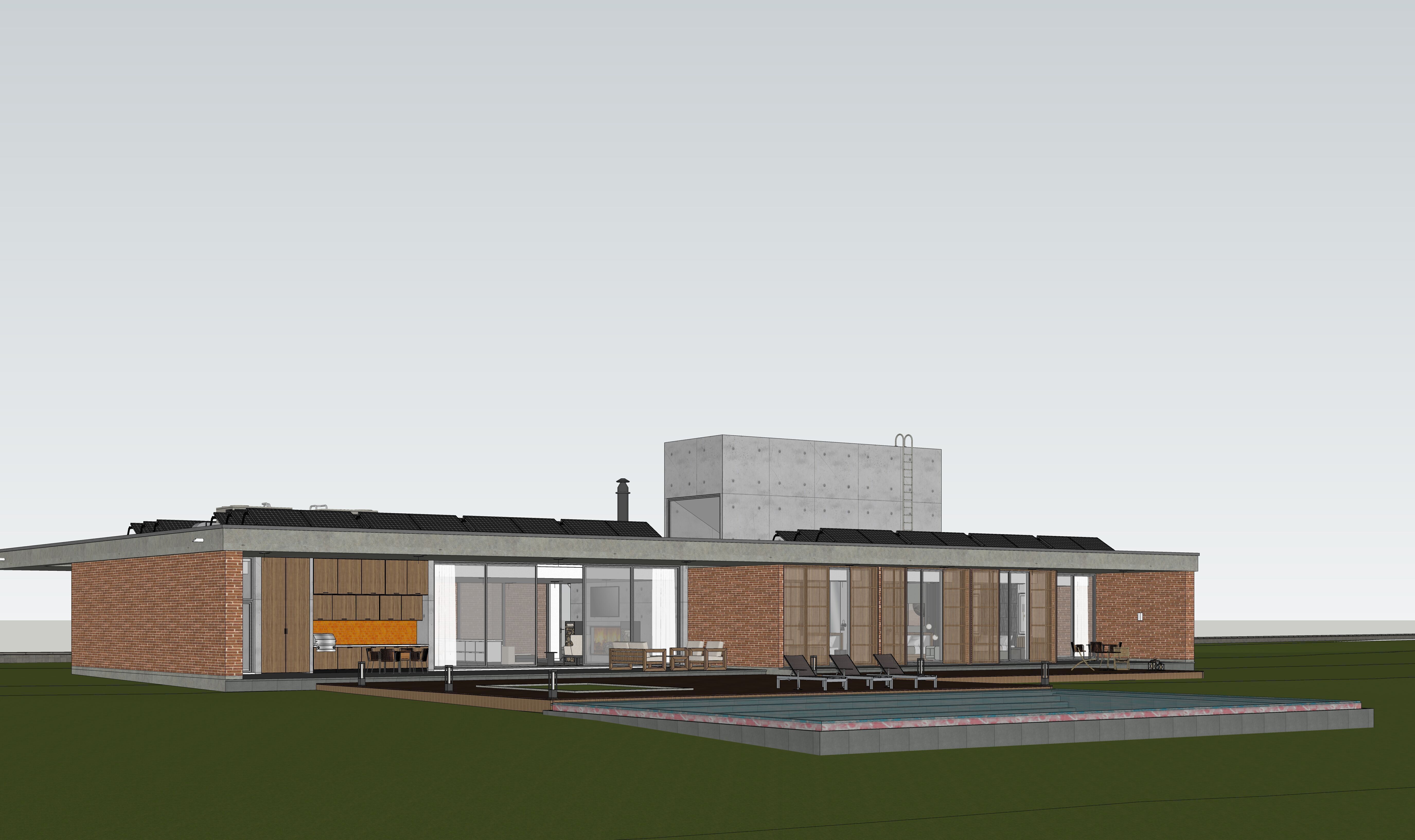 Modern Tropical Villa Exterior 3D Model with Pool and Garden 3D model_10