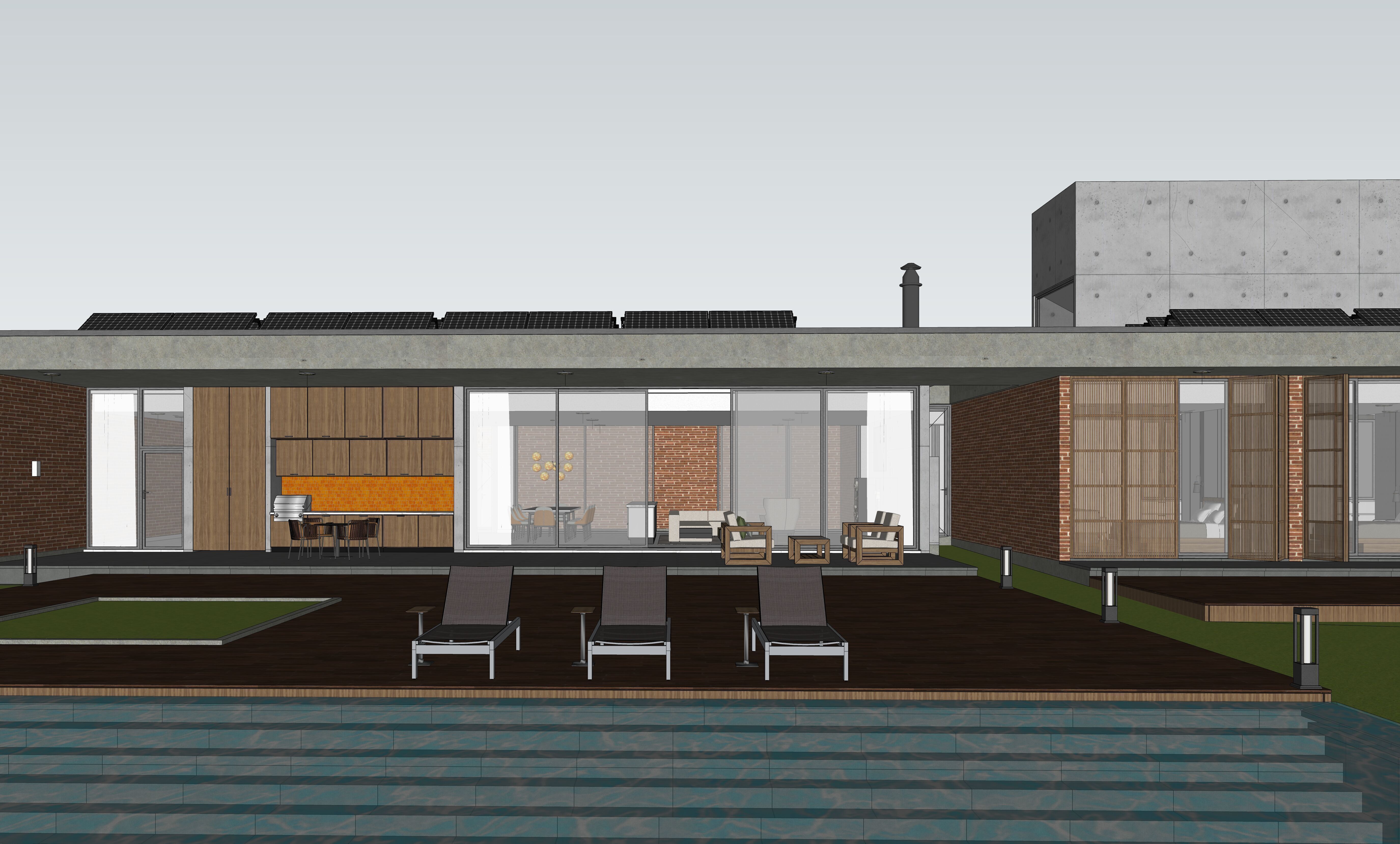 Modern Tropical Villa Exterior 3D Model with Pool and Garden 3D model_16