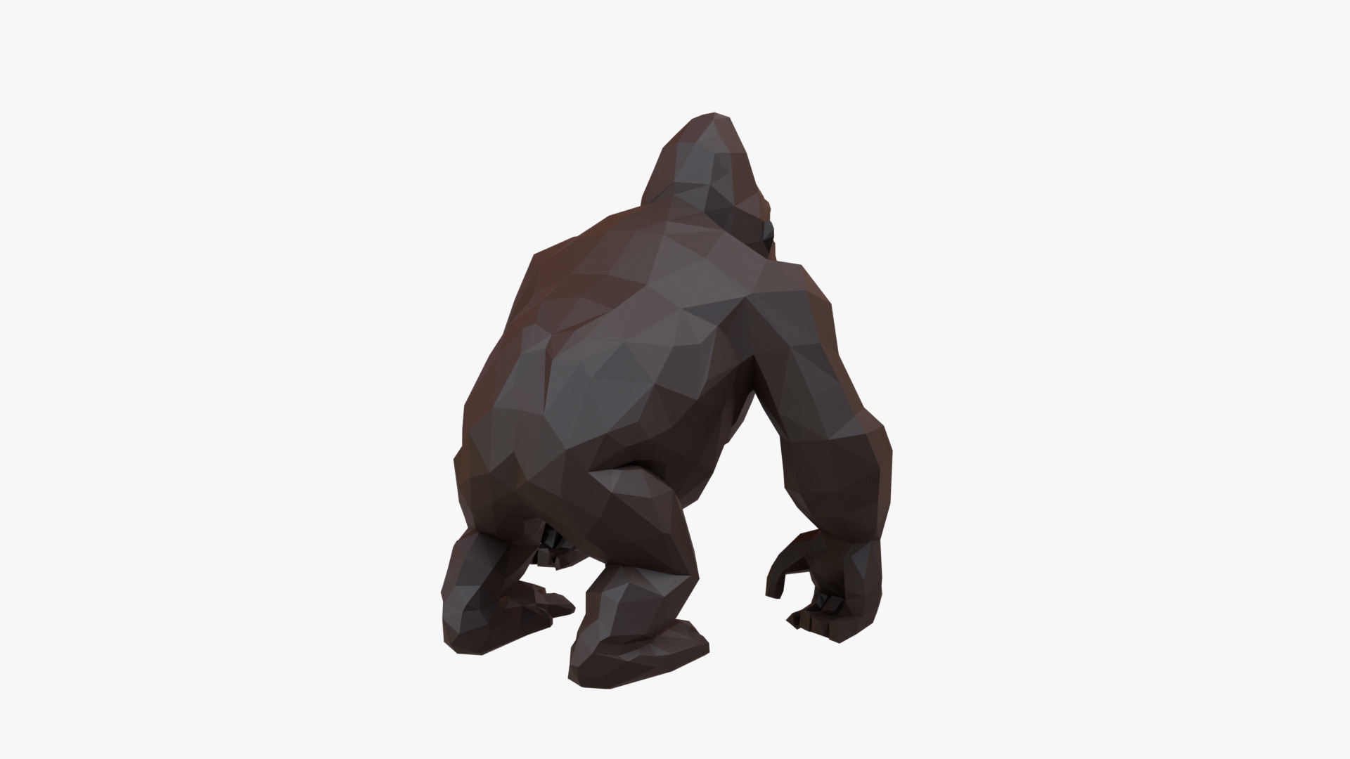Gorilla low poly Low-poly 3D model_3