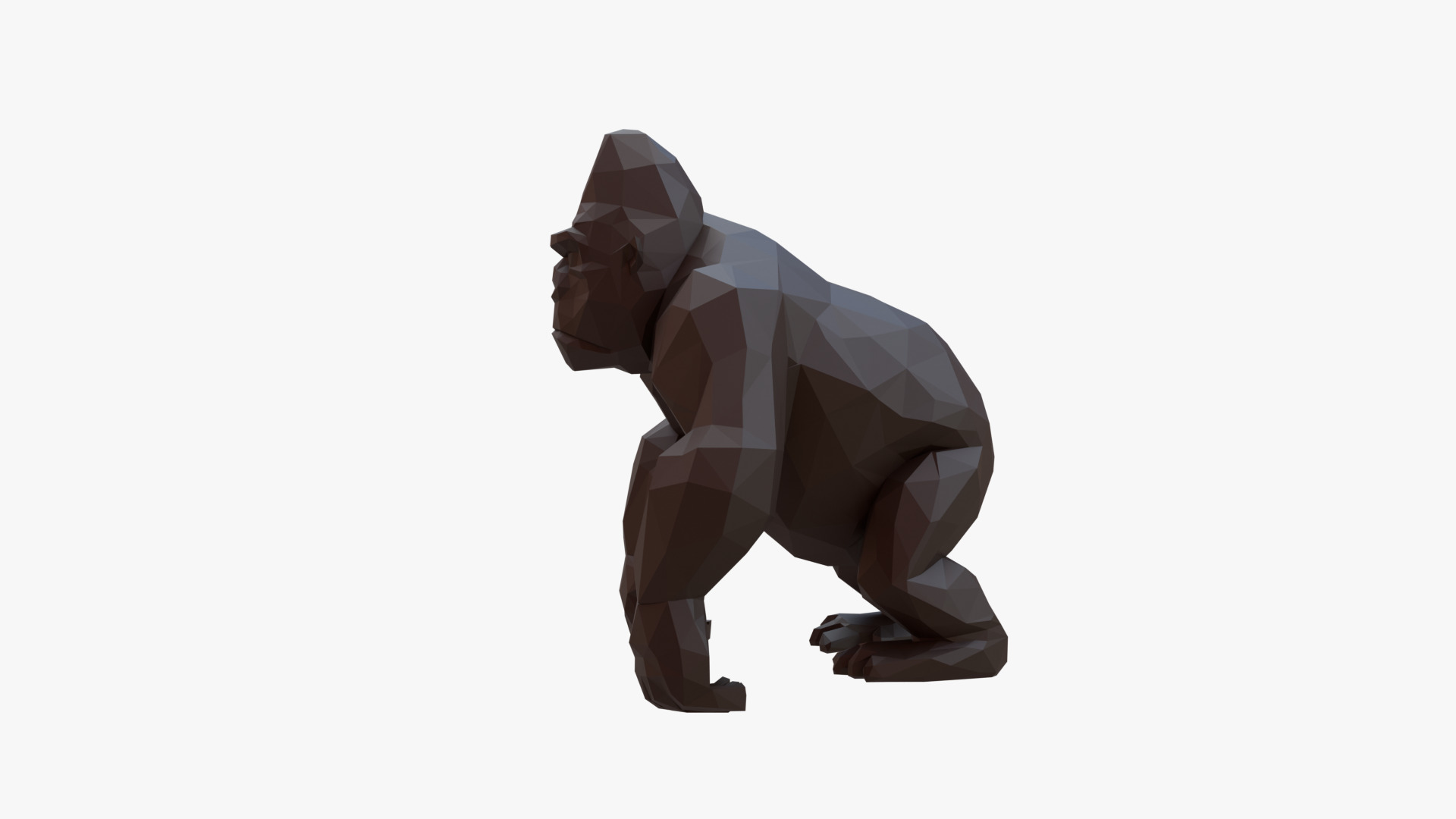 Gorilla low poly Low-poly 3D model_2