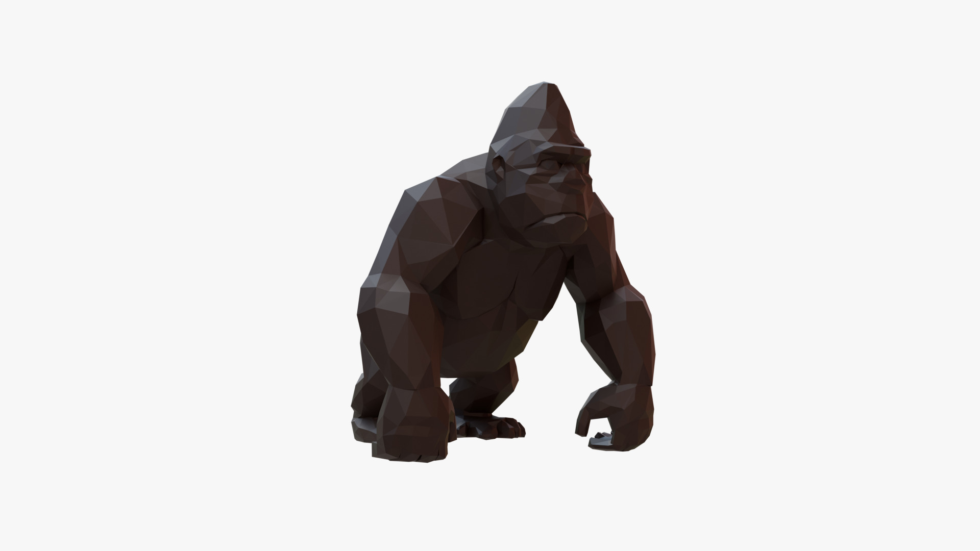 Gorilla low poly Low-poly 3D model_5