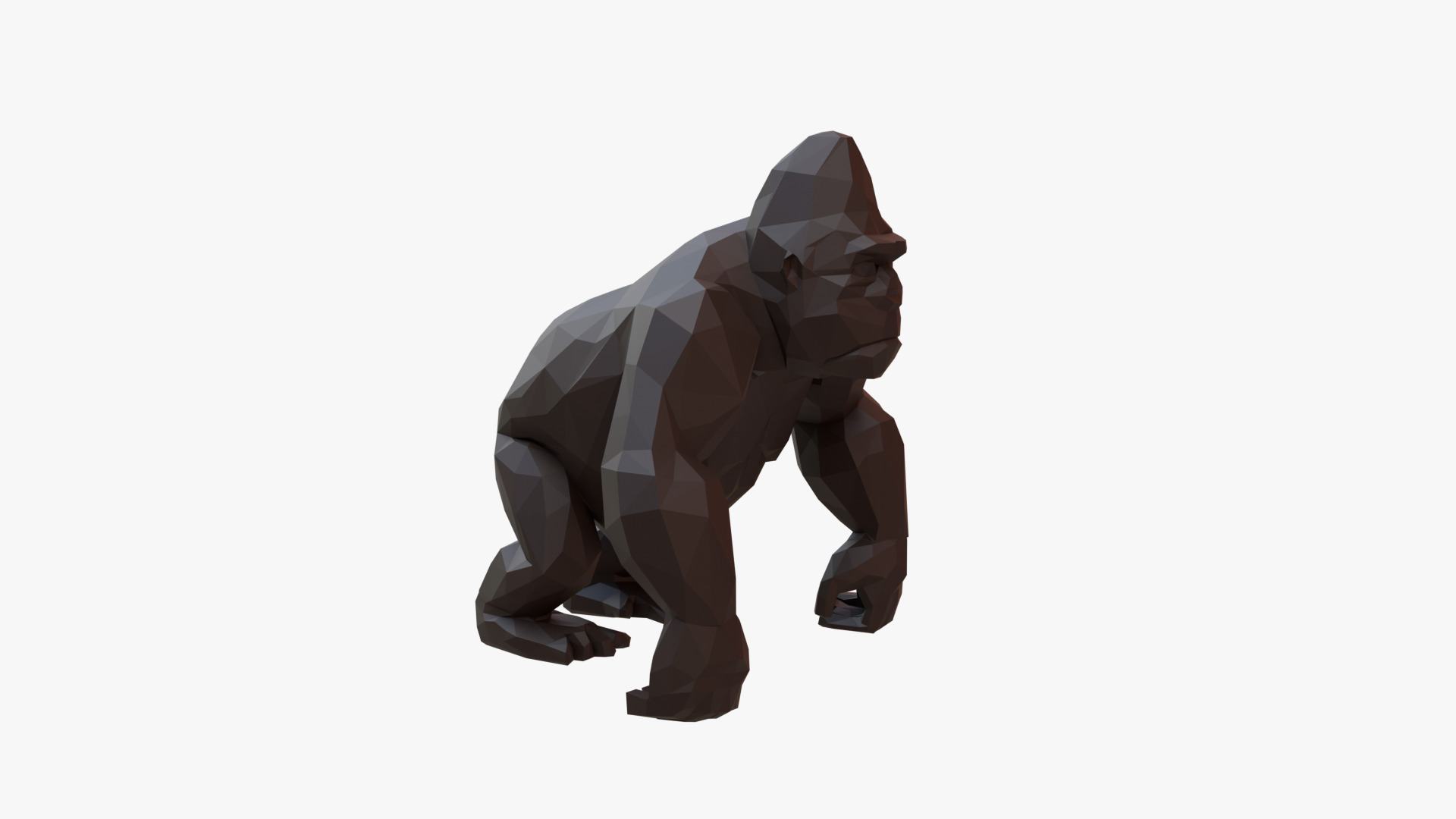 Gorilla low poly Low-poly 3D model_4