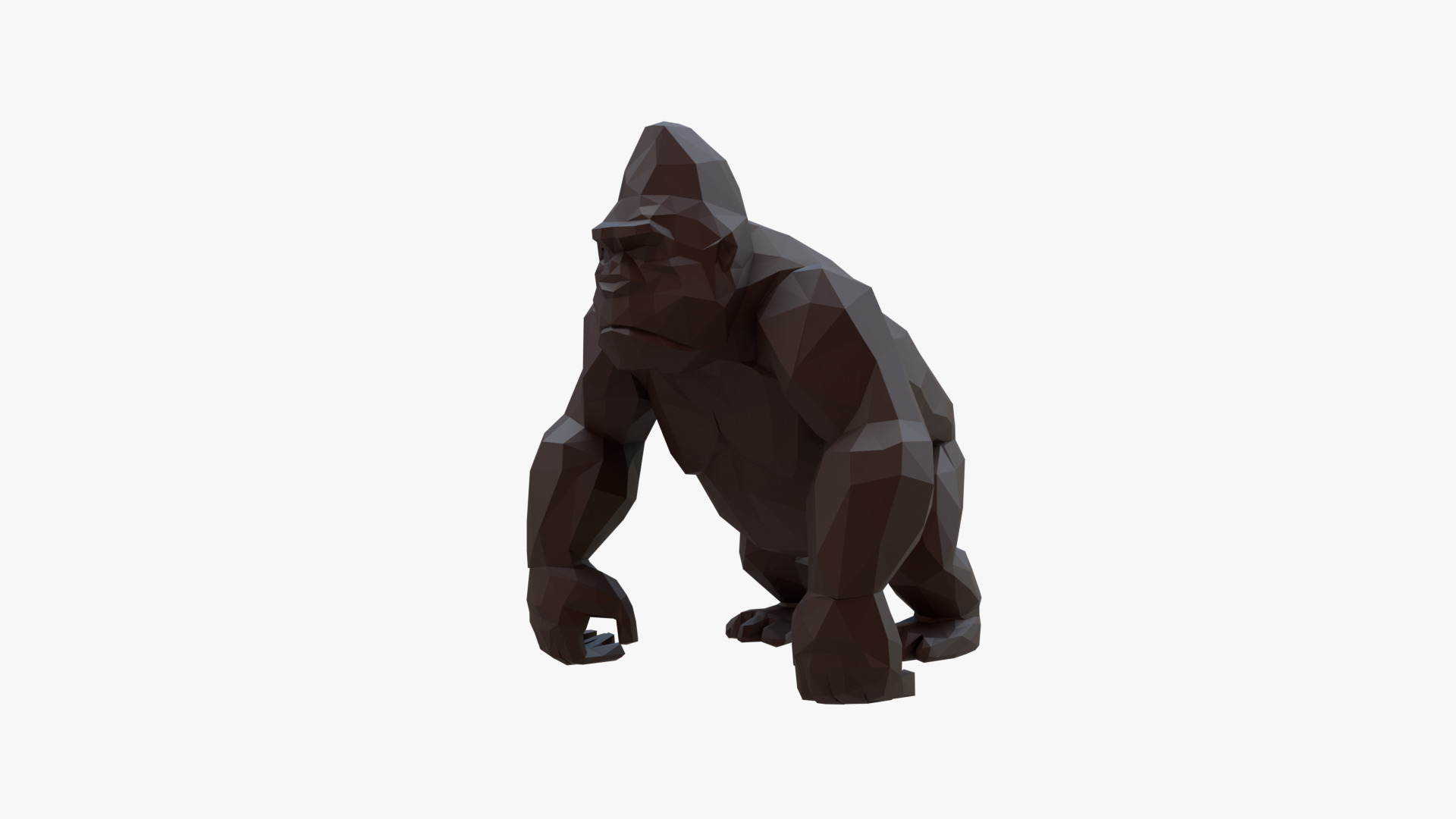 Gorilla low poly Low-poly 3D model_1