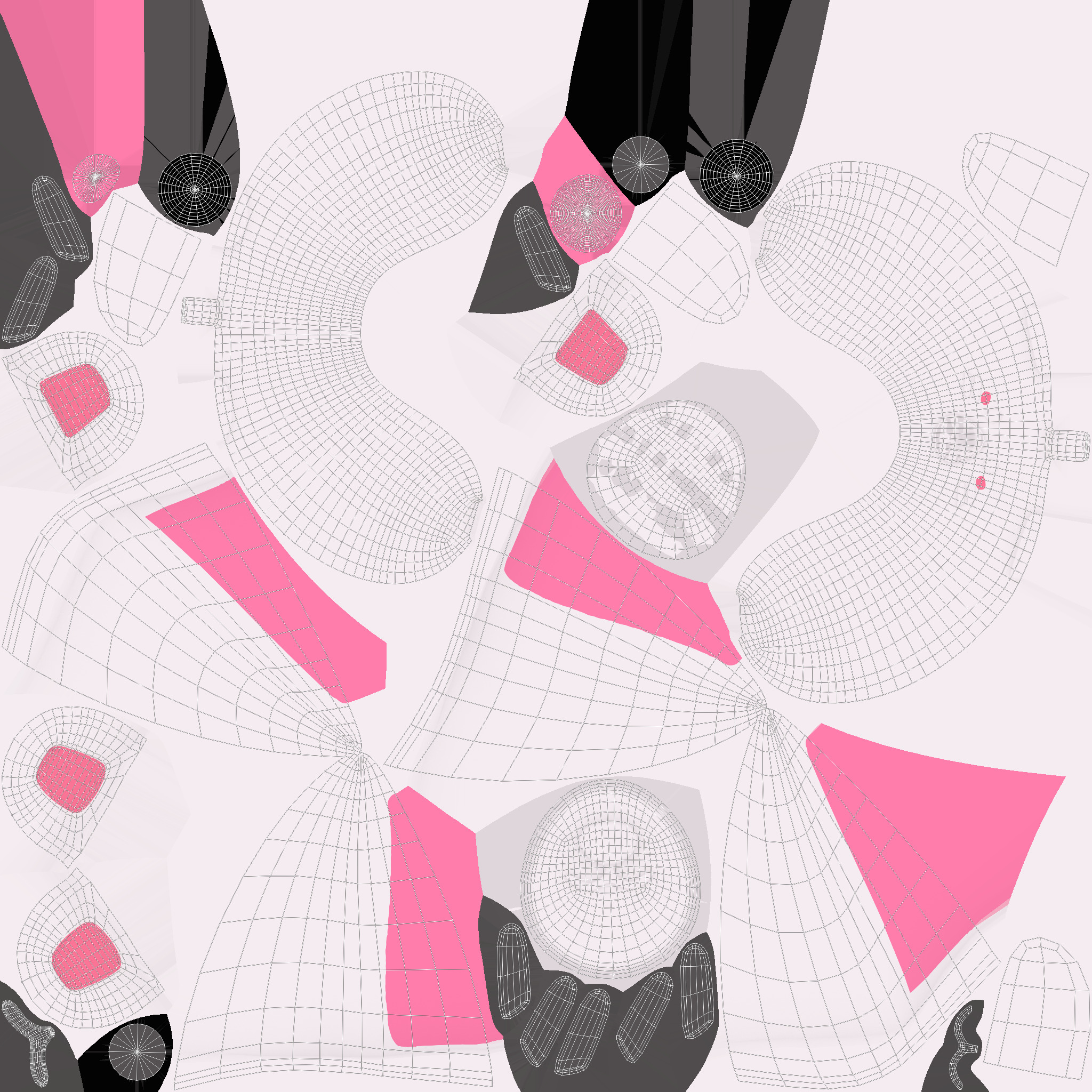 Cartoon Cat U-Shaped Neck Pillow Low-poly 3D model_9