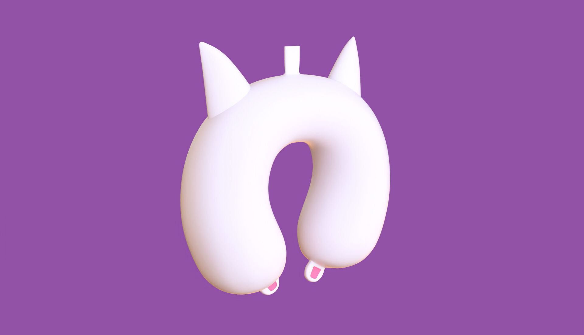 Cartoon Cat U-Shaped Neck Pillow Low-poly 3D model_2