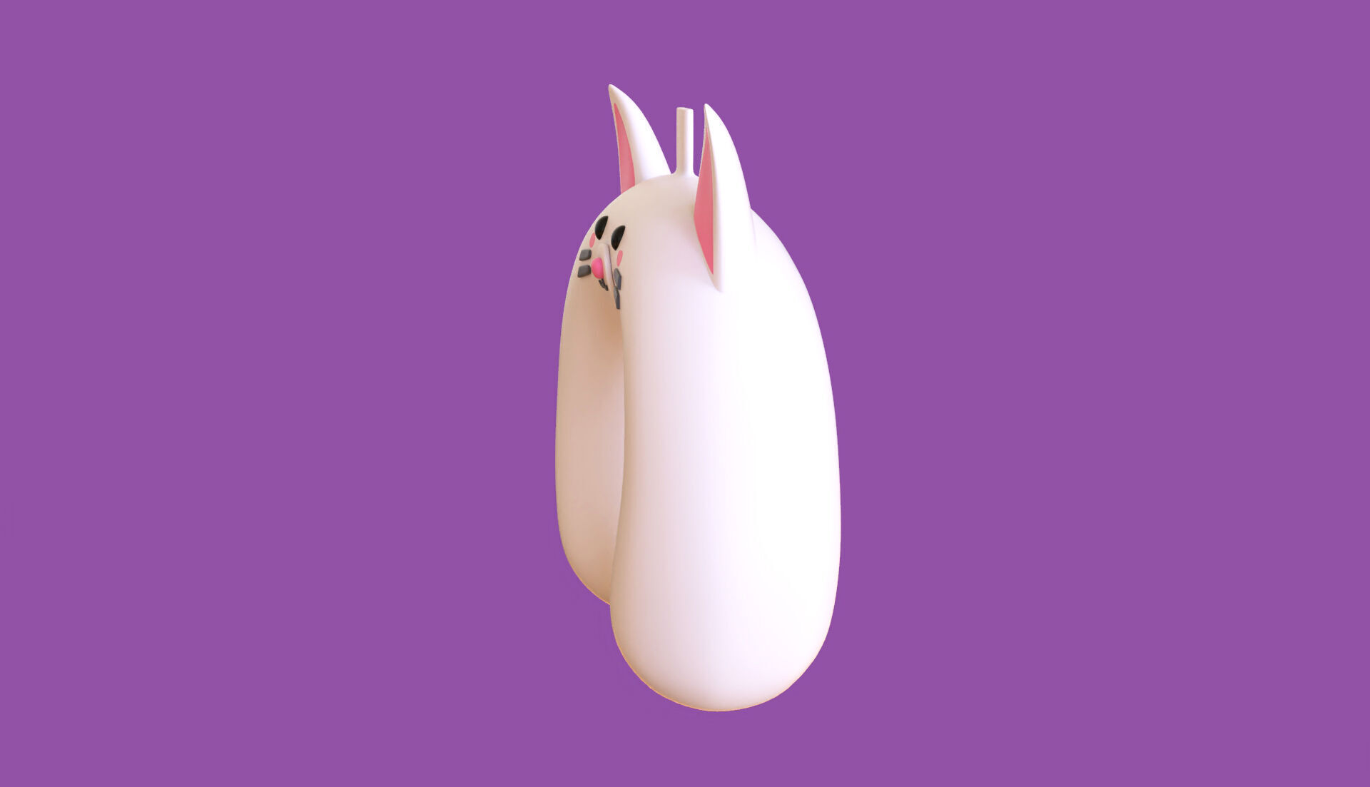 Cartoon Cat U-Shaped Neck Pillow Low-poly 3D model_1