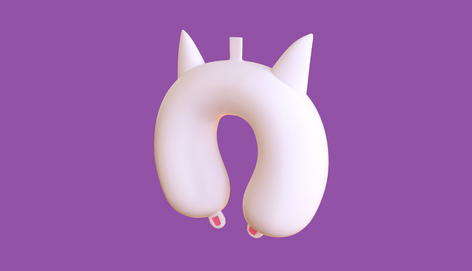Cartoon Cat U-Shaped Neck Pillow Low-poly 3D model_3