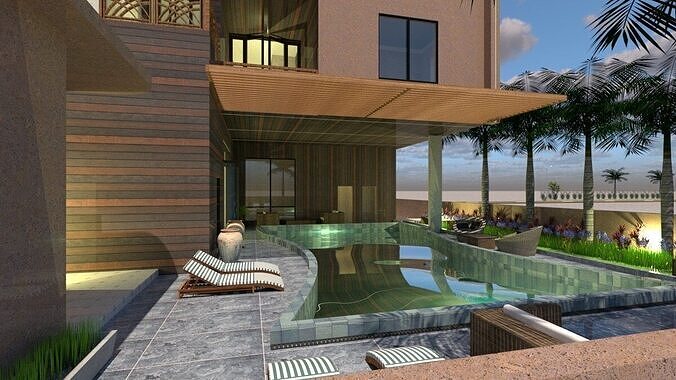 Luxury Villa Design A37 DWG SketchUp Model 3D model