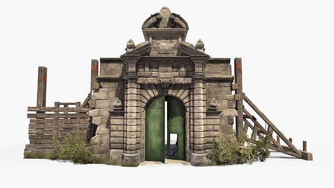 Old Portal Castle Low-poly 3D model