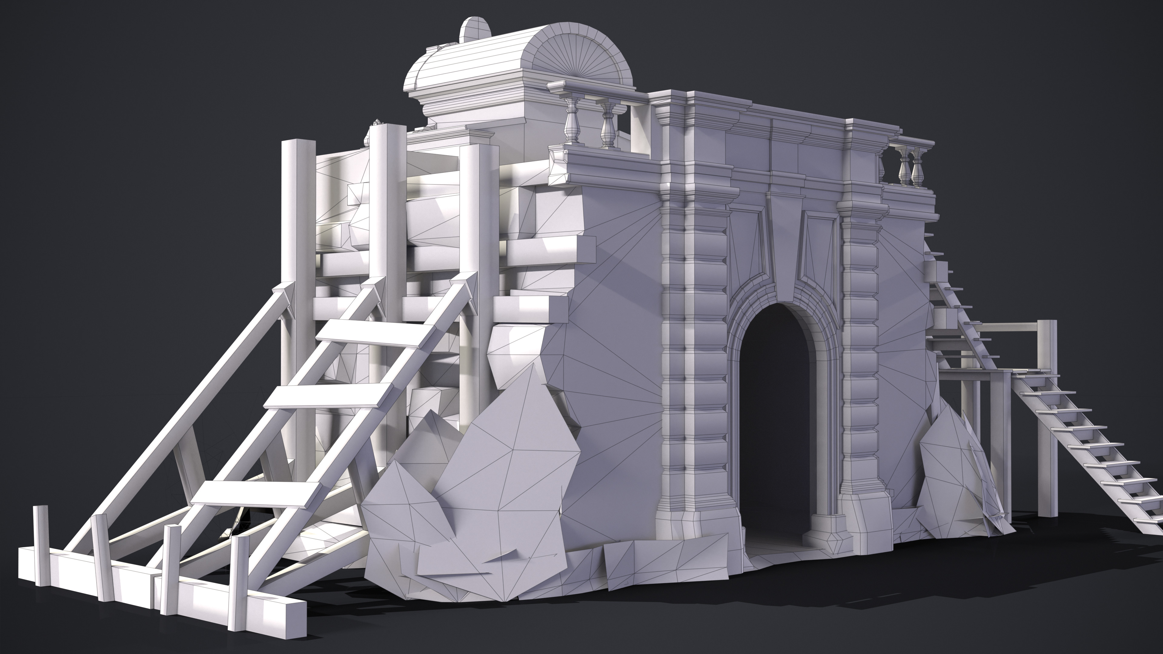 Old Portal Castle Low-poly 3D model_12
