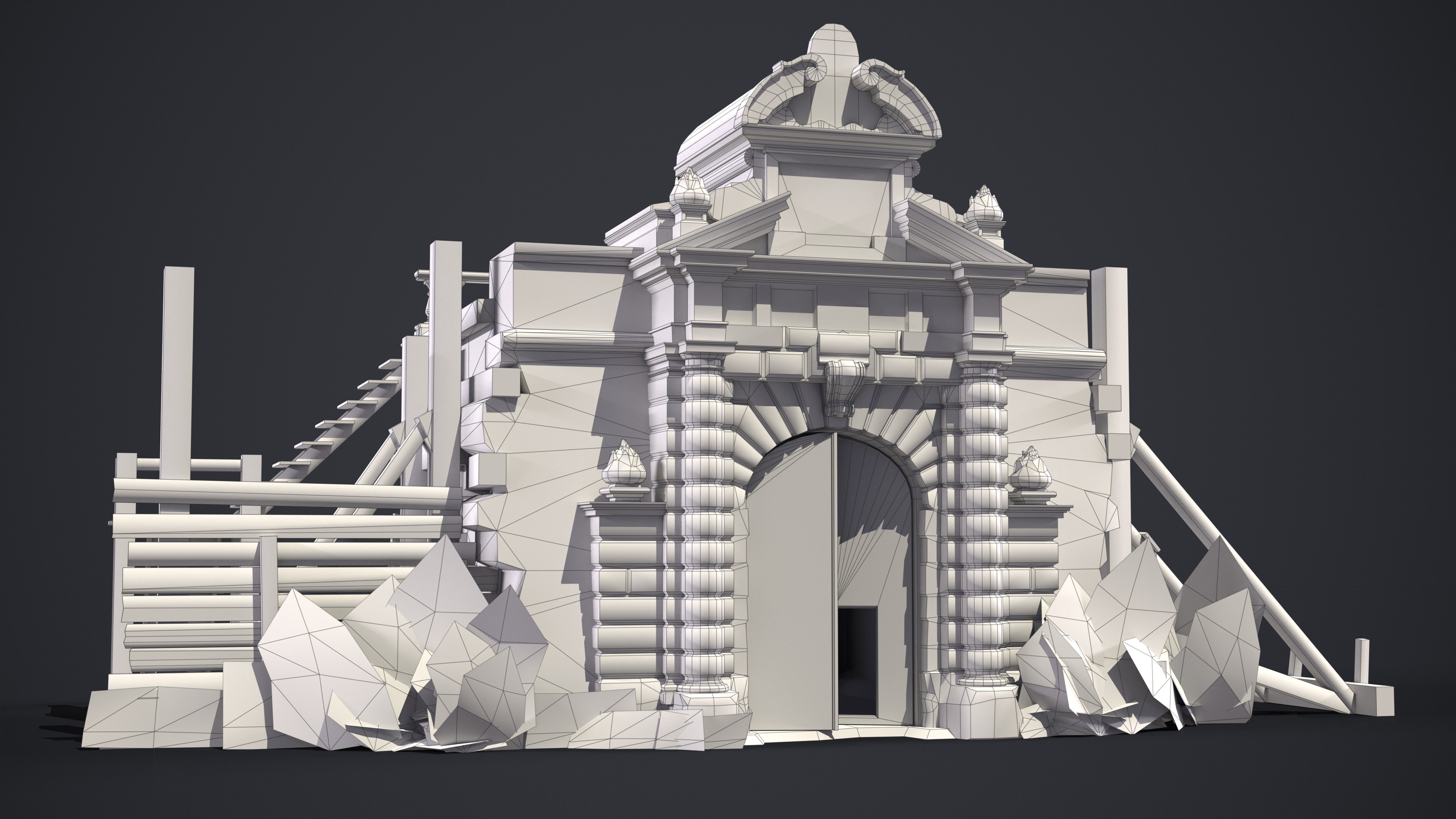 Old Portal Castle Low-poly 3D model_10