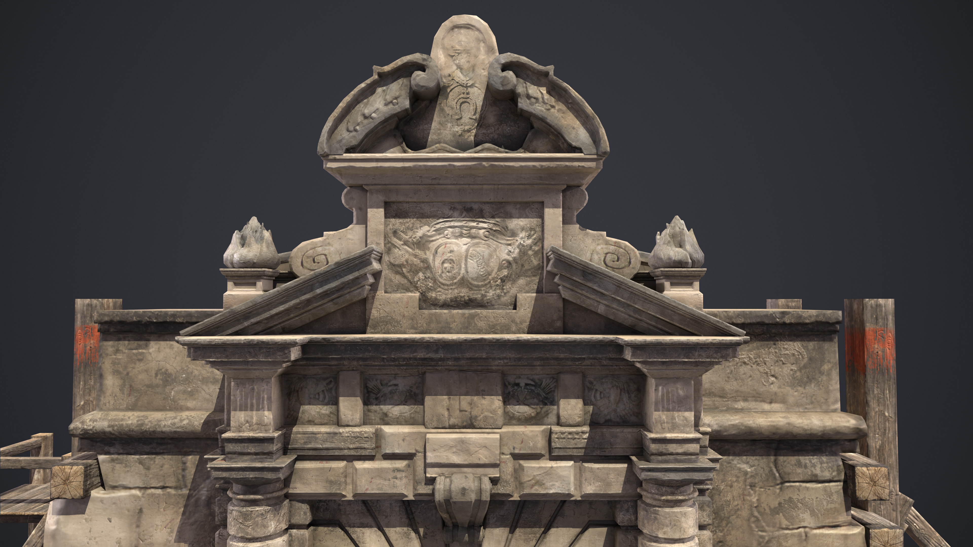 Old Portal Castle Low-poly 3D model_7