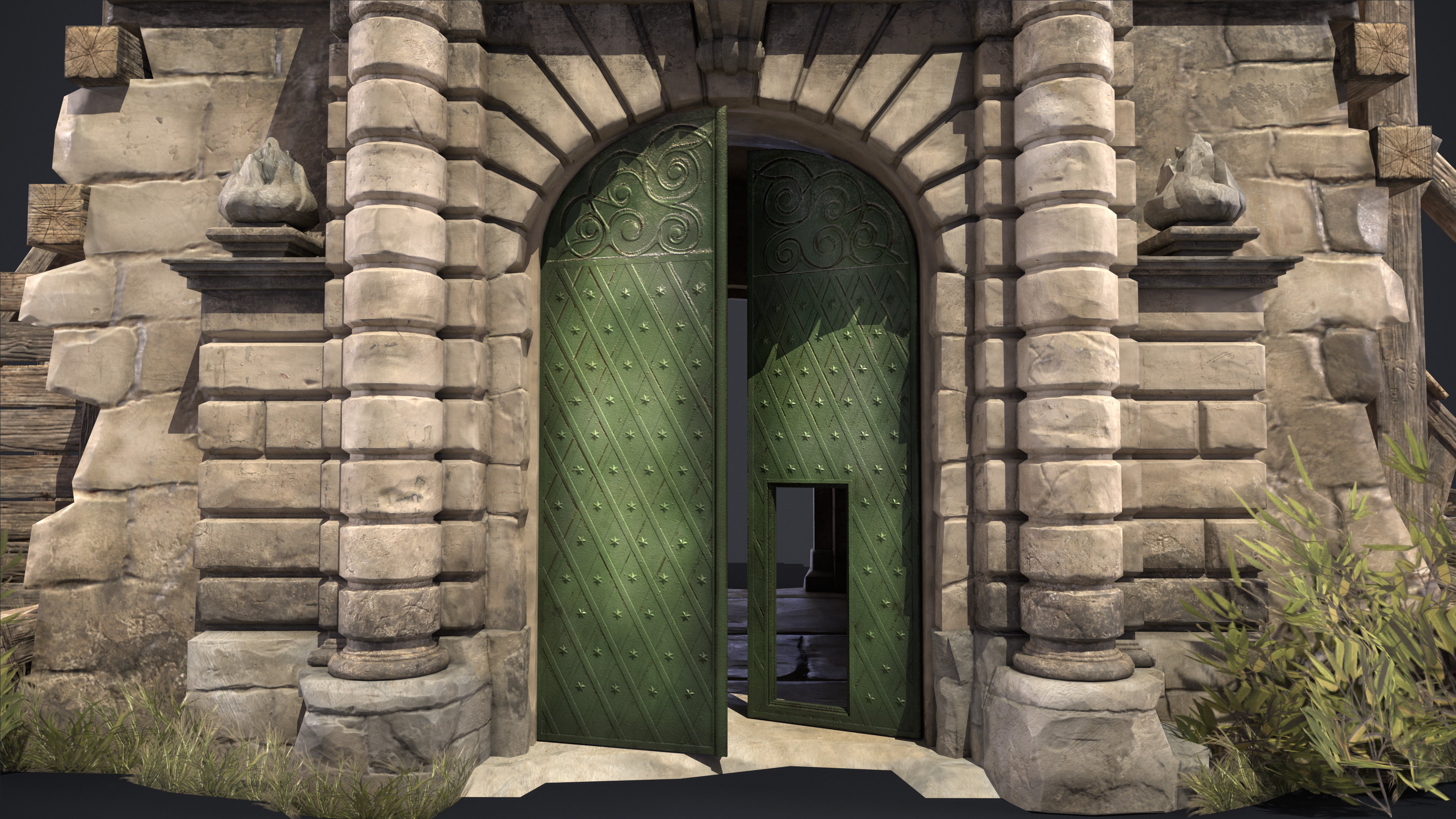 Old Portal Castle Low-poly 3D model_8