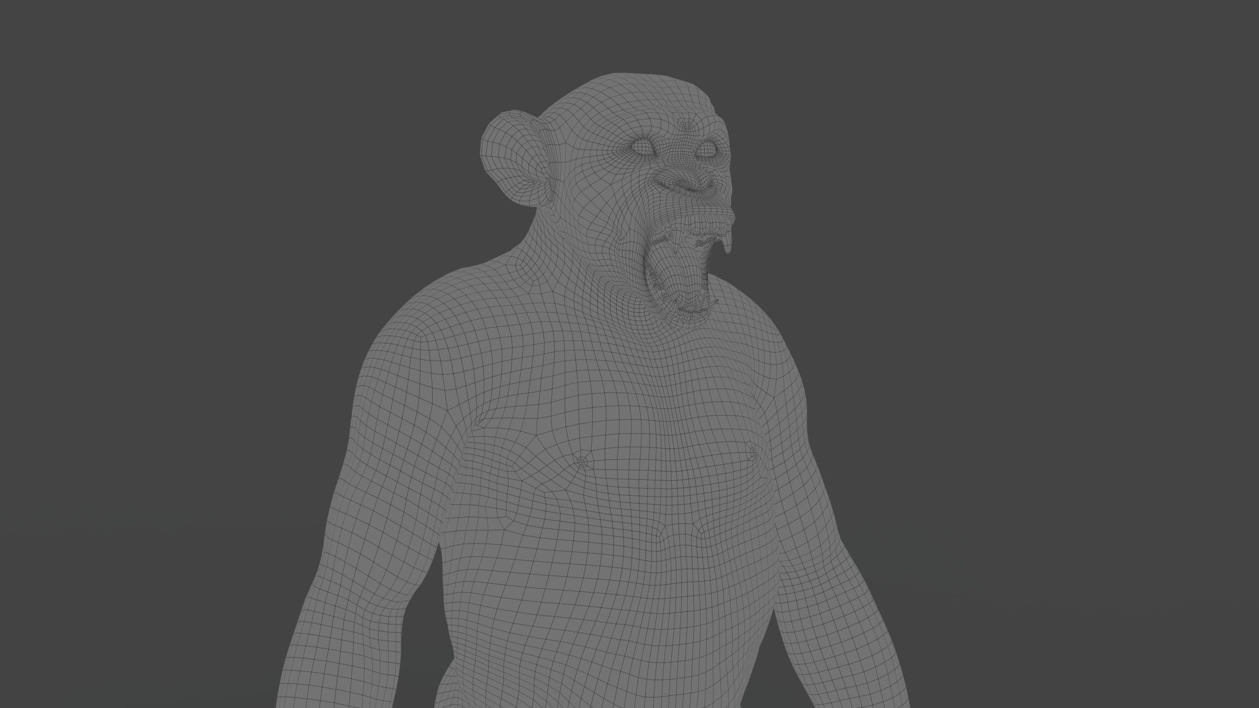 Chimpanzee RIG Xgen Core 3D model_13