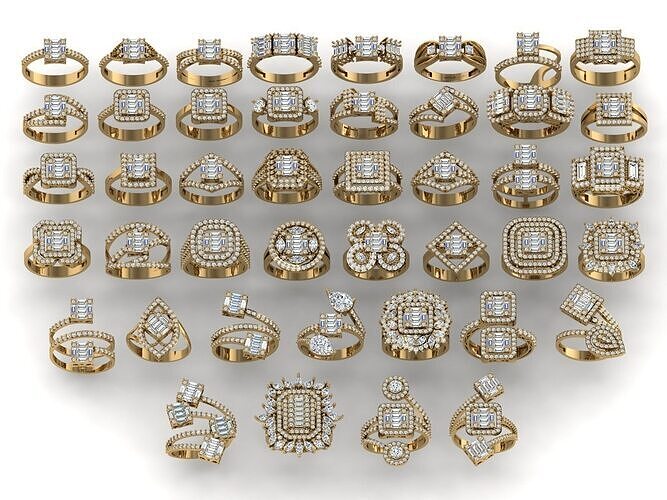 Jewelry Ring Collection 3D print model