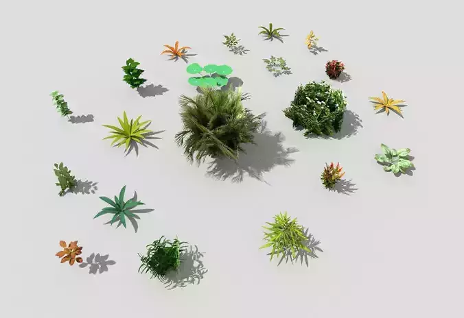 low poly foliage pack