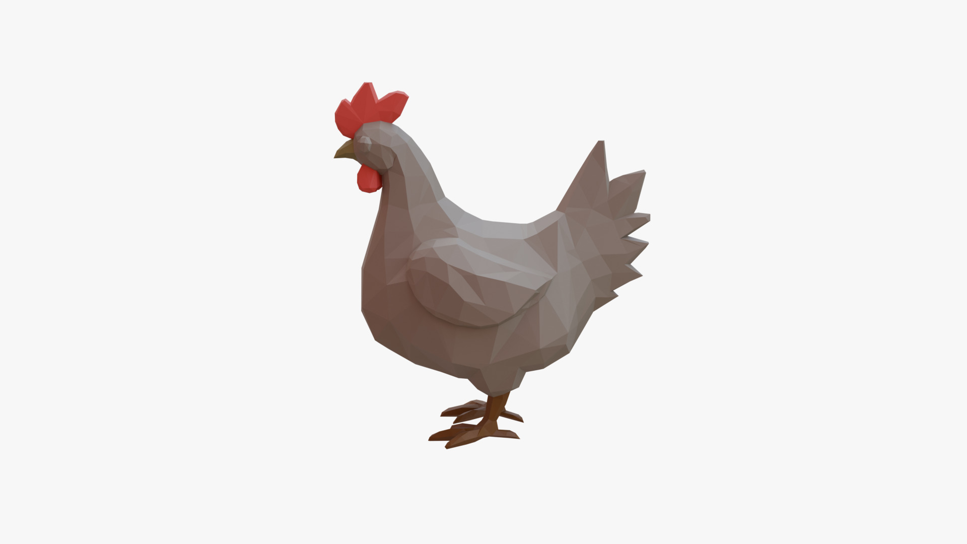 Hen low poly Low-poly 3D model_2