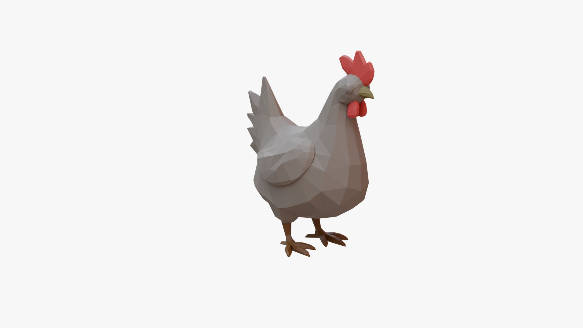 Hen low poly Low-poly 3D model_4