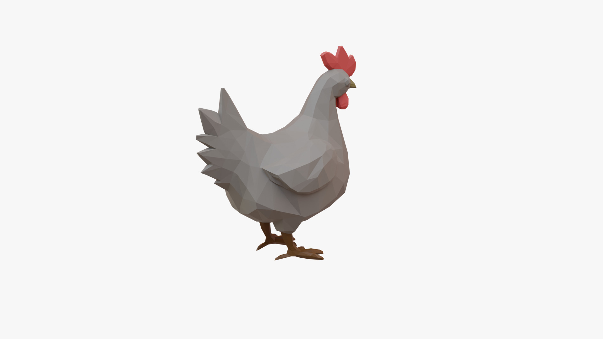 Hen low poly Low-poly 3D model_3