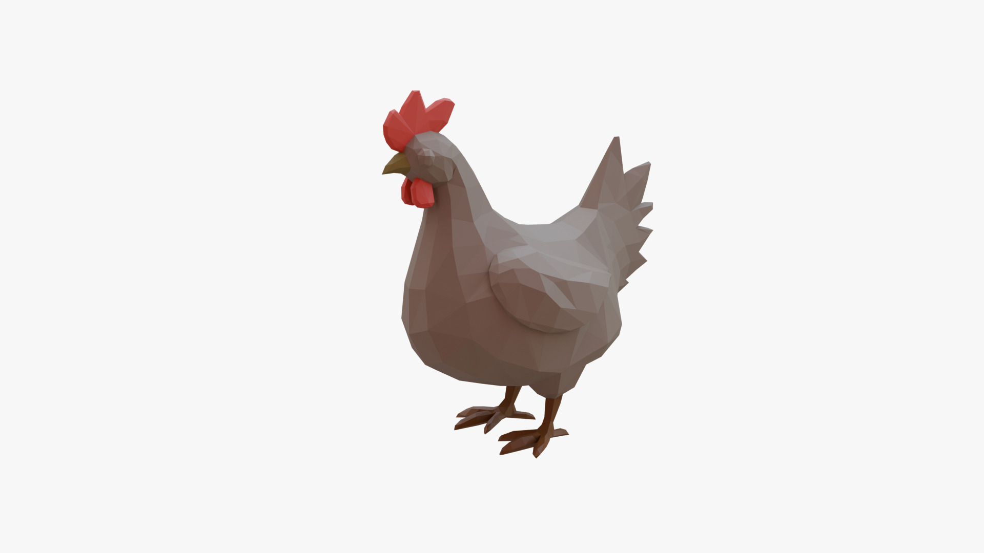 Hen low poly Low-poly 3D model_1