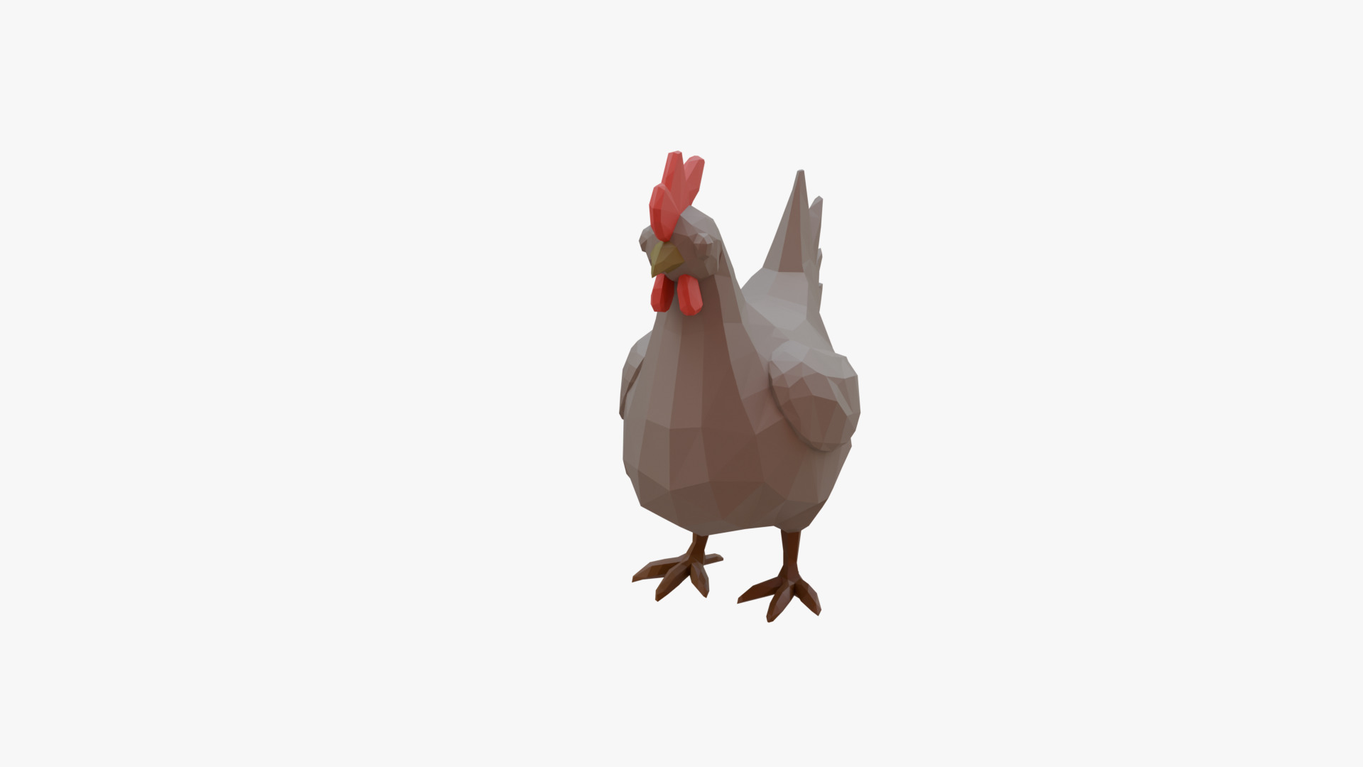 Hen low poly Low-poly 3D model_5