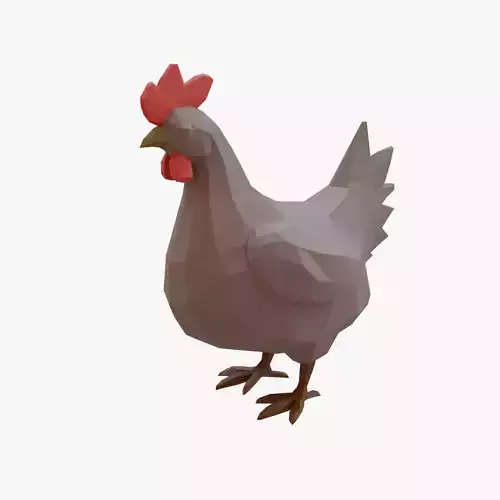 Hen low poly Low-poly 3D model