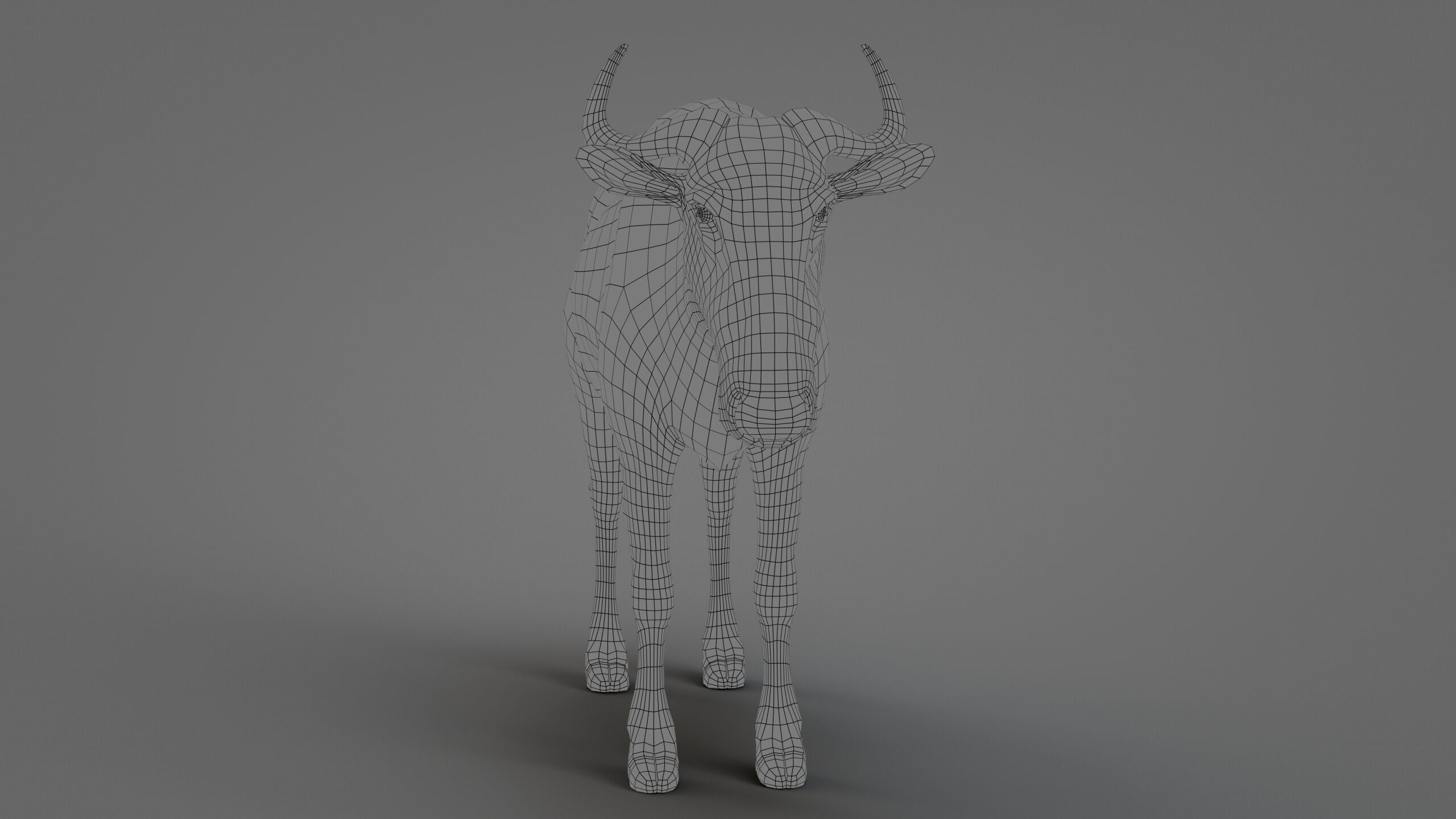 Wildebeest RIG UNREAL project  Maya base rig 3D model_9