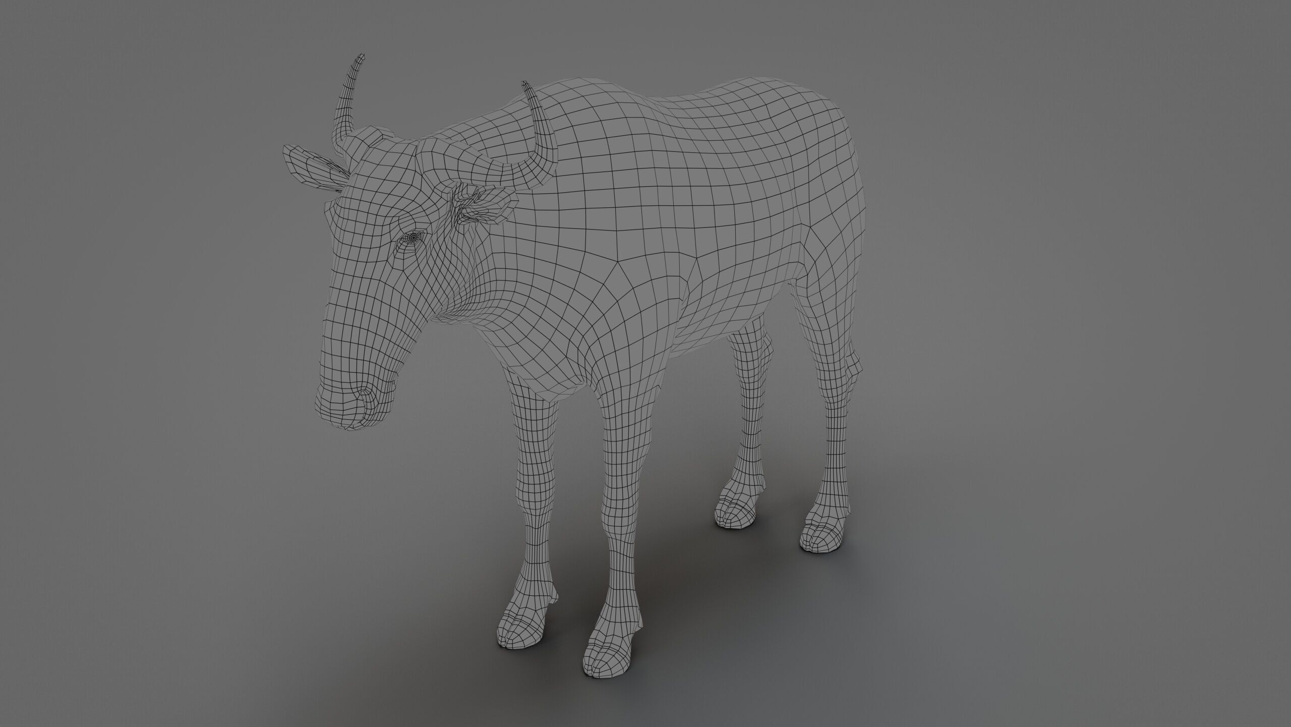 Wildebeest RIG UNREAL project  Maya base rig 3D model_8