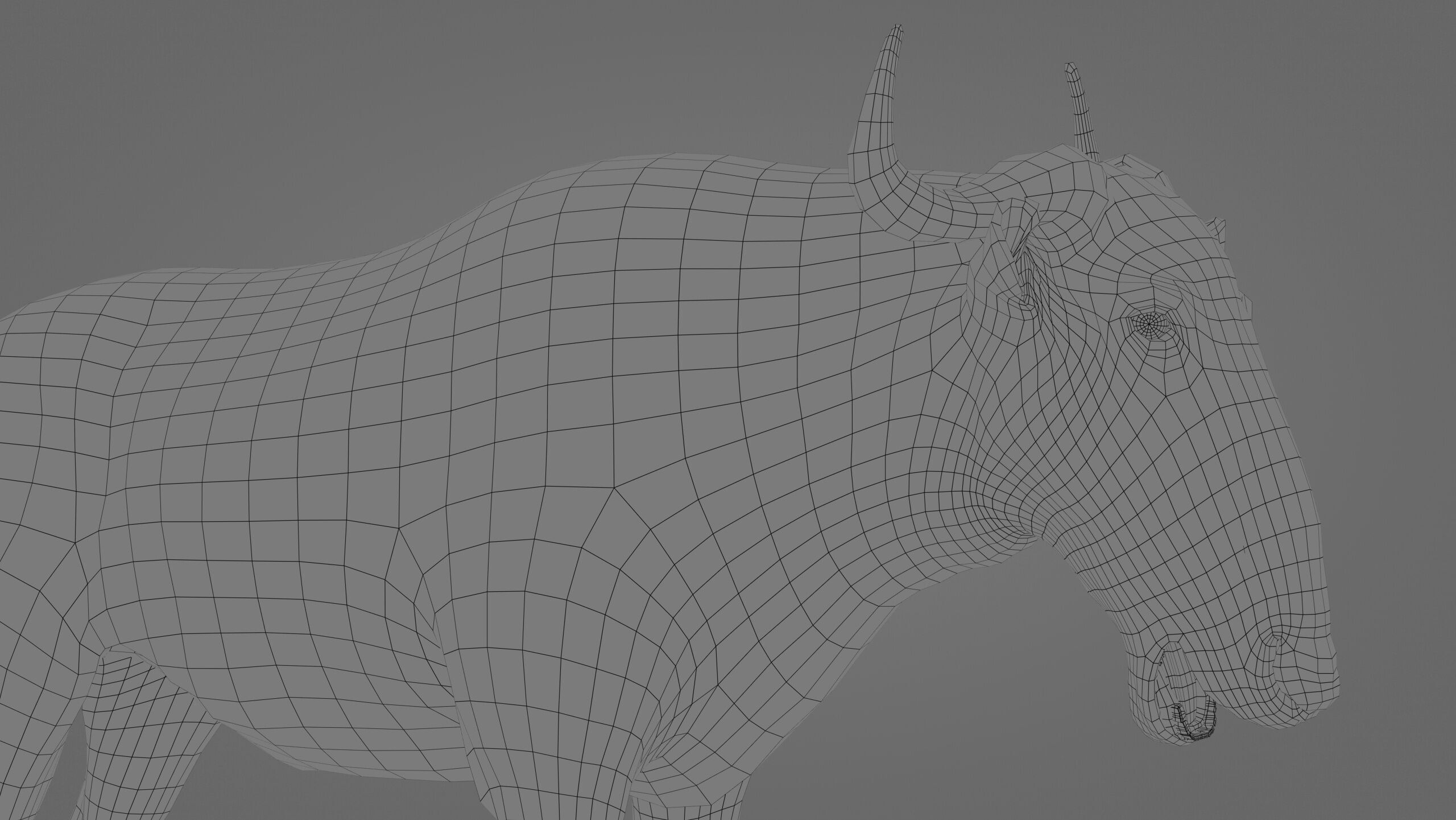 Wildebeest RIG UNREAL project  Maya base rig 3D model_11