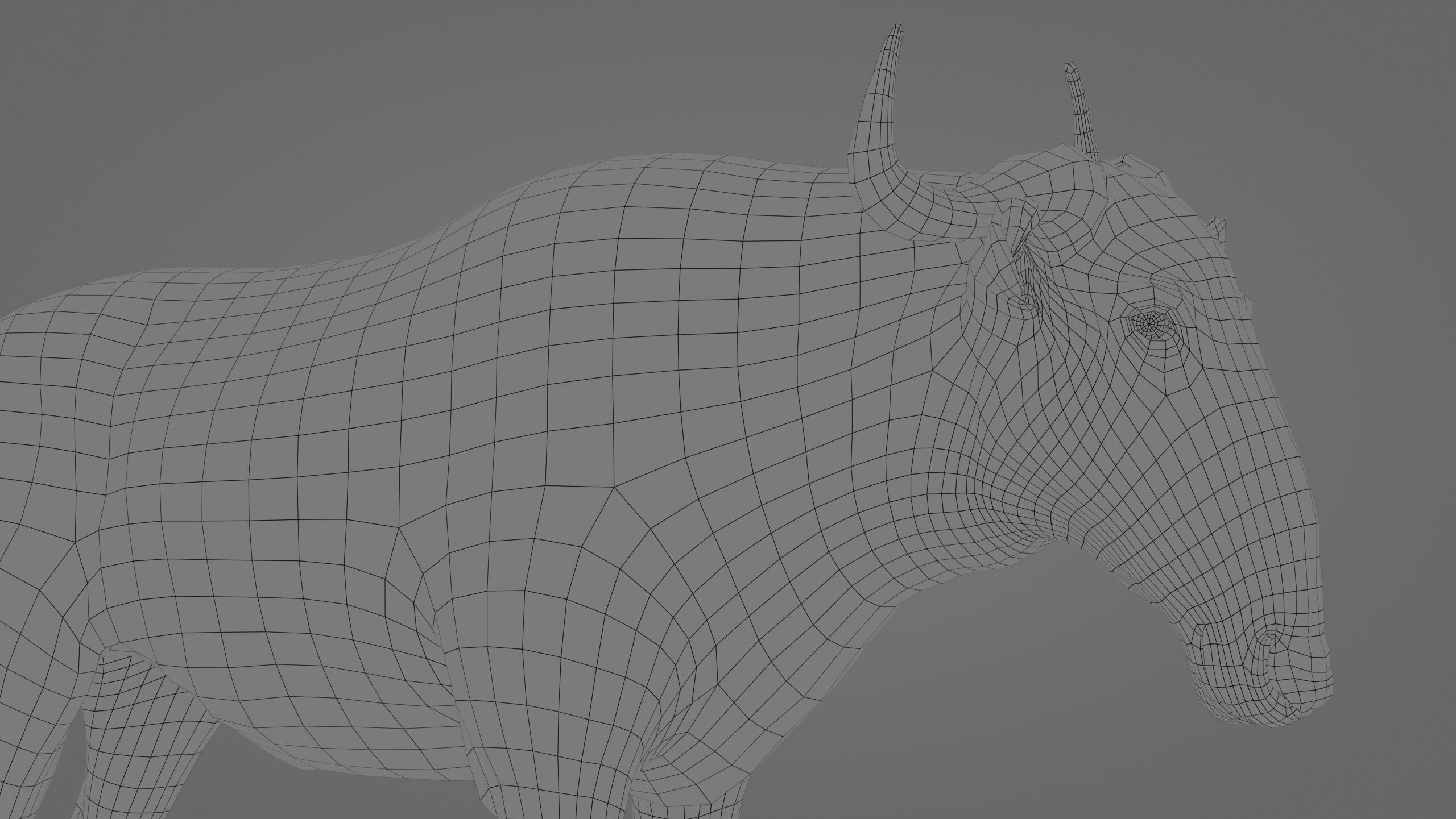 Wildebeest RIG UNREAL project  Maya base rig 3D model_10