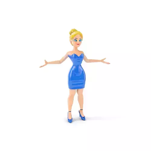 Elegant Evening Lady D Model  Rigged and Animated