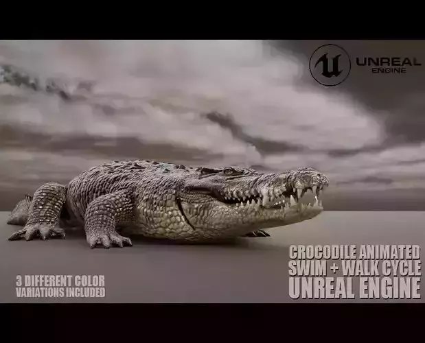 Crocodile Animated UNREAL project  Maya base rig