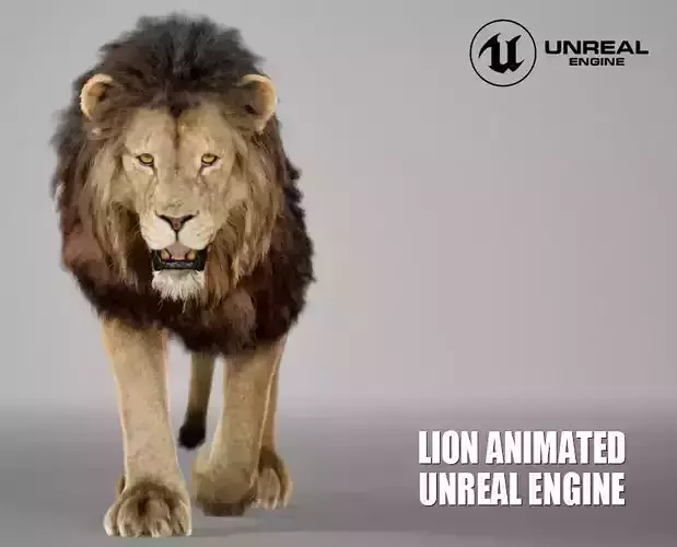 Lion Animated FUR UNREAL project  Maya base rig