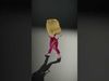 Charming Cartoon Girl in Pink Jumpsuit  Rigged and Animated Low-poly 3D model_2
