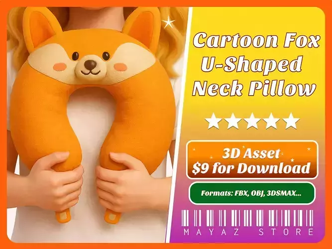 Cartoon Fox U-Shaped Neck Pillow
