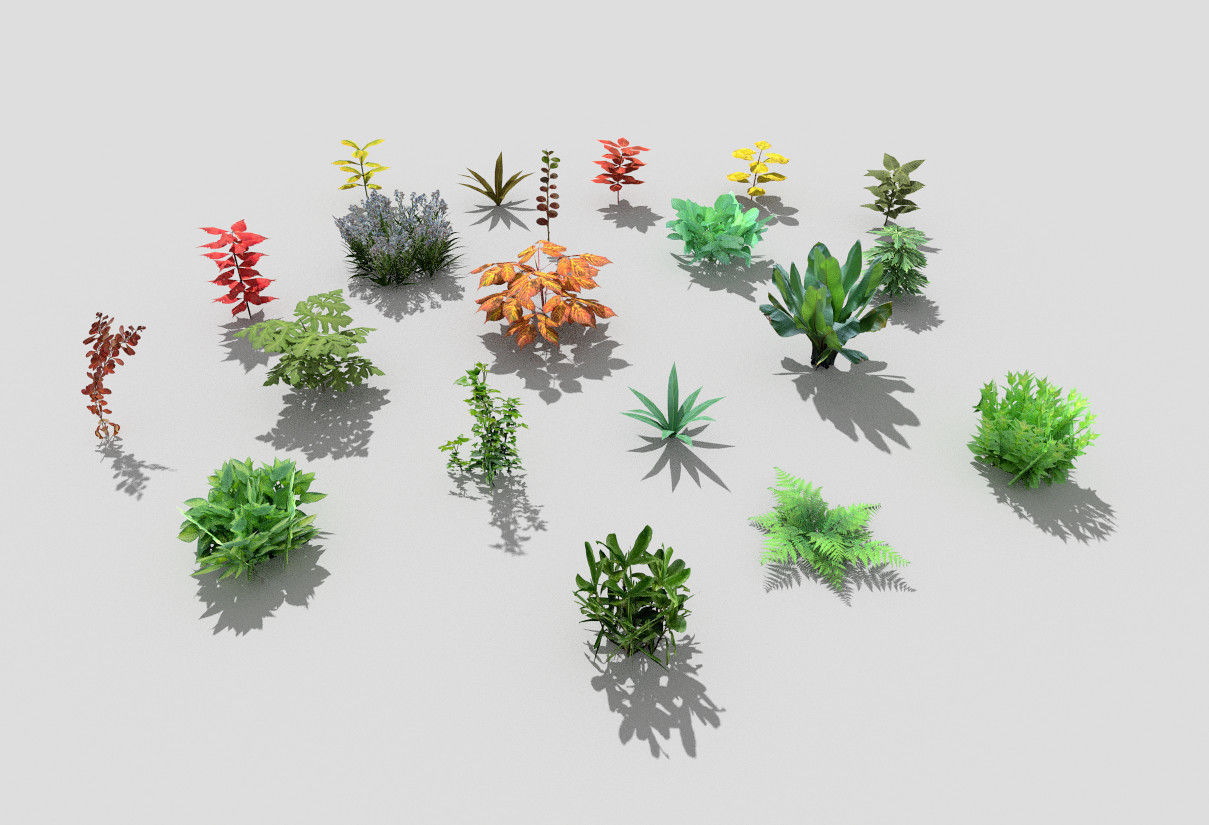 low poly foliage pack Low-poly 3D model_7