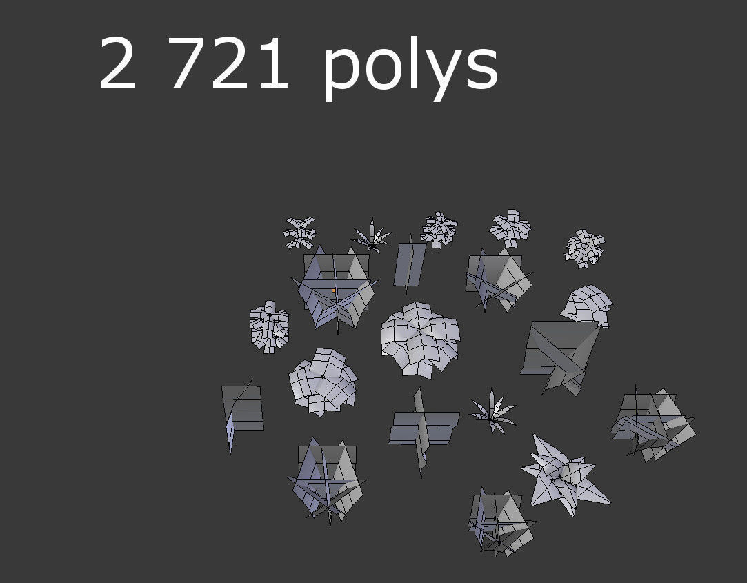 low poly foliage pack Low-poly 3D model_6
