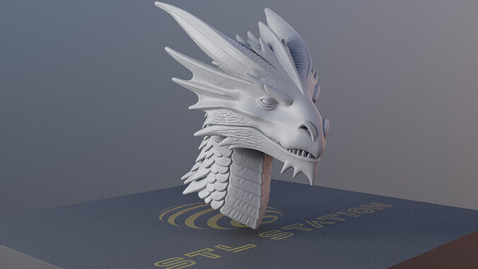 Mystic Dragon Head 3D Printable Fantasy Creature Bust 3D print model