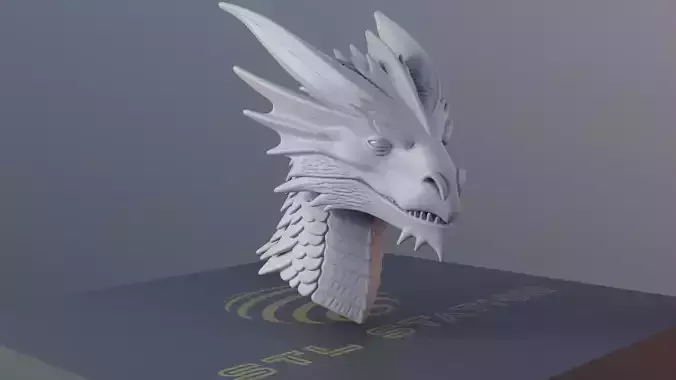 Mystic Dragon Head 3D Printable Fantasy Creature Bust
