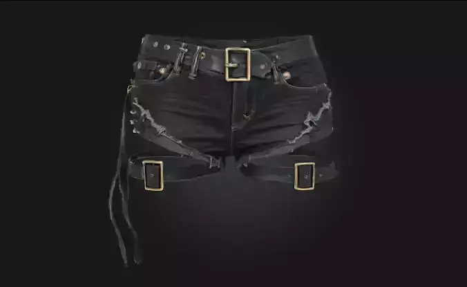 Edgy Denim Straps Bold Fashion Accessory 