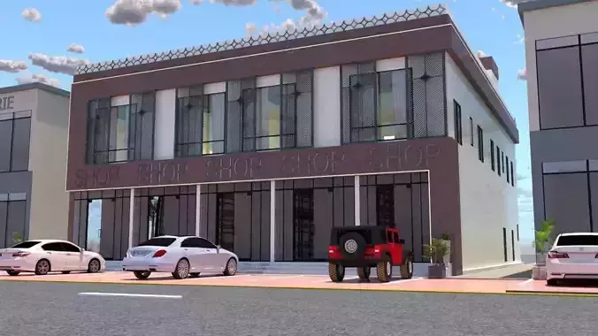 Modern Commercial Building Design A36 DWG SketchUp Model 3D model