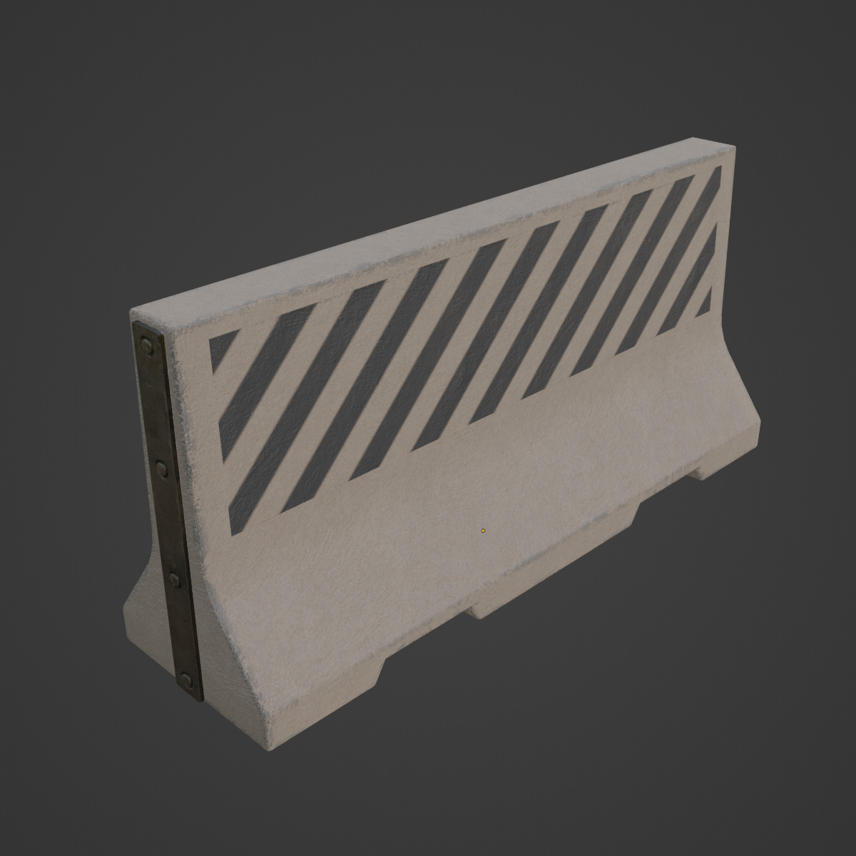Large Concrete Barrier 05 Low-poly 3D model_6