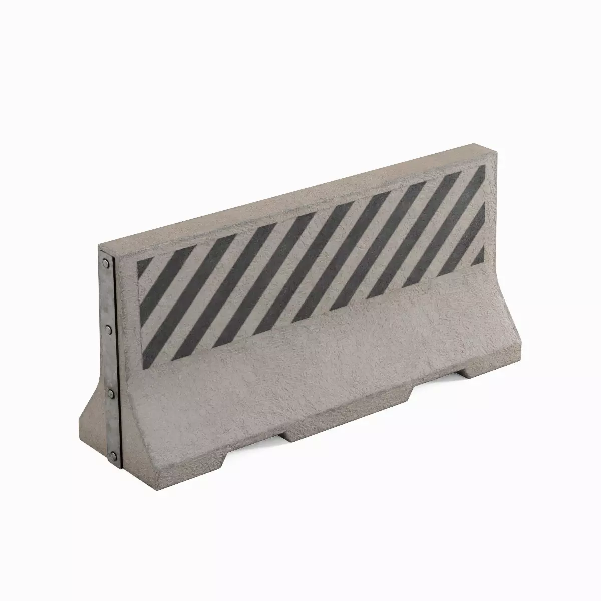 Large Concrete Barrier 05 Low-poly 3D model_0