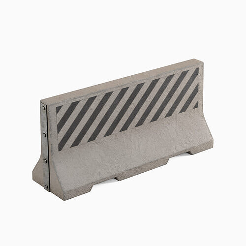 Large Concrete Barrier 05 Low-poly 3D model