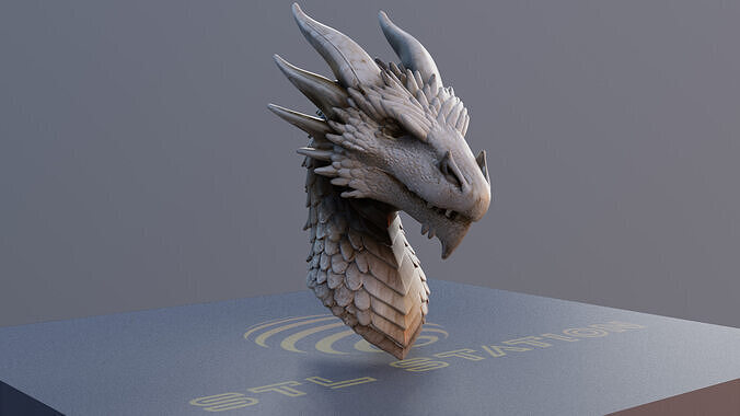 Ancient Wyrm Dragon Head for Display and Painting 3D print model