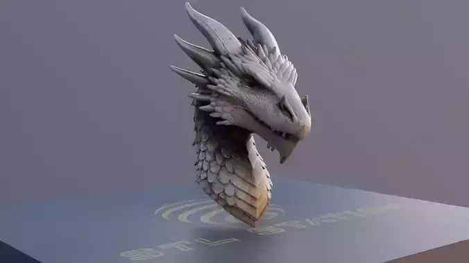 Ancient Wyrm Dragon Head for Display and Painting