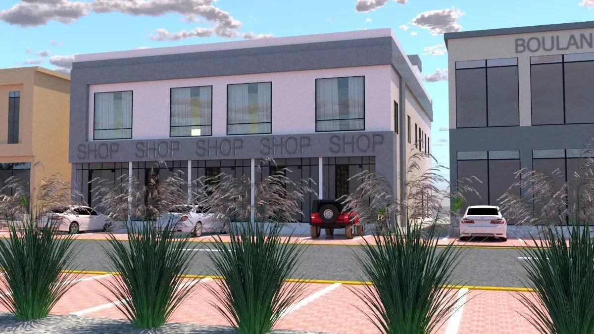 Compact Retail Building A35 DWG SketchUp 3D model
