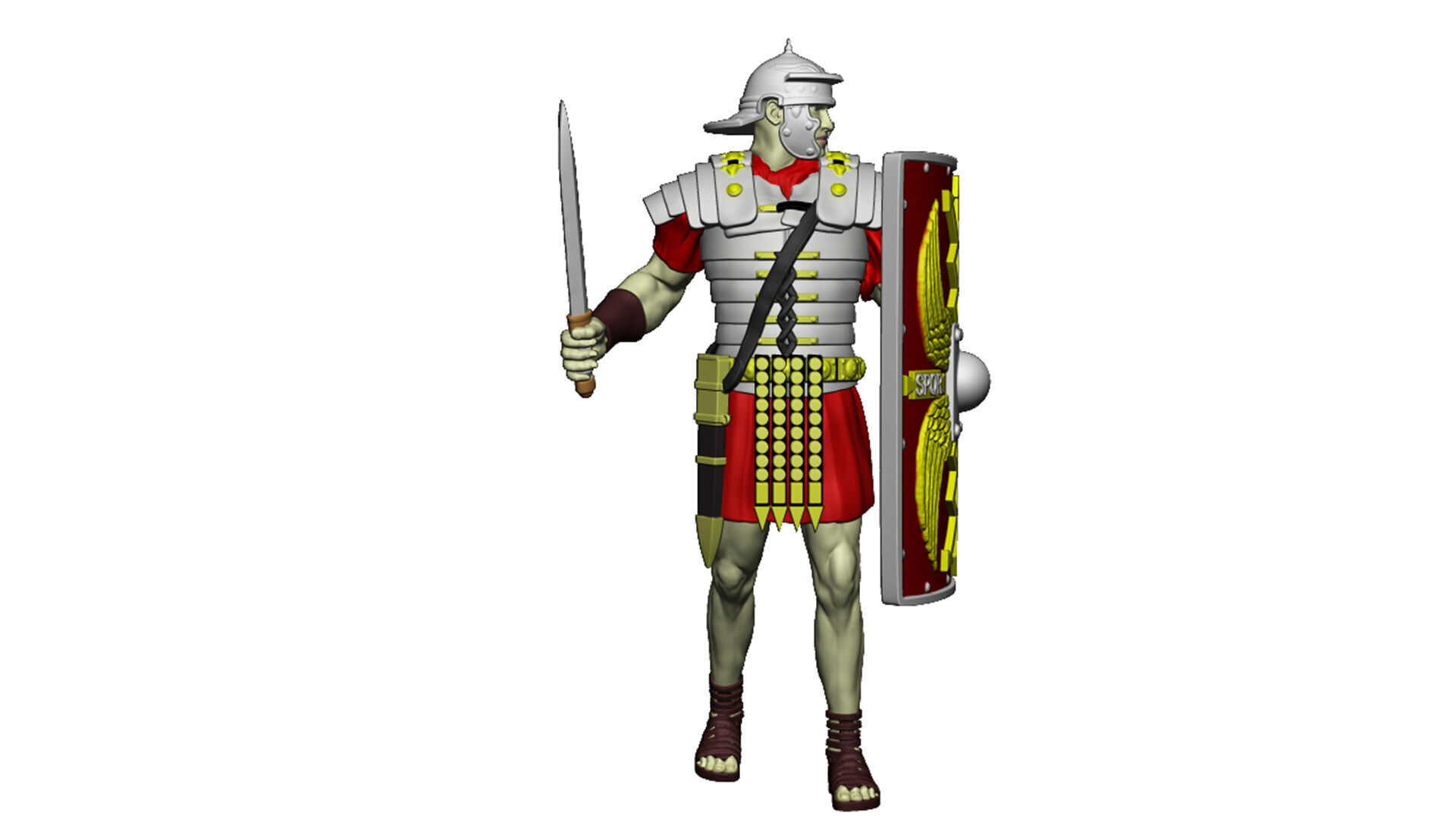 LEGIONARY TESTUDO 4 SWORD LEFT 3D print model_7