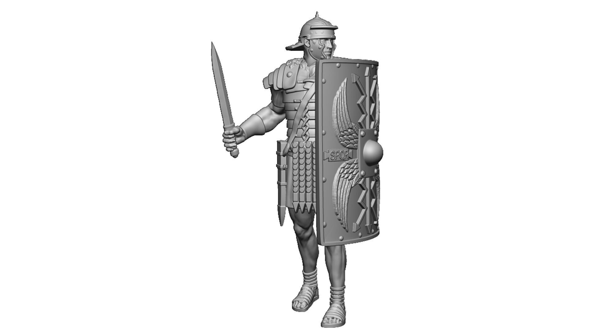 LEGIONARY TESTUDO 4 SWORD LEFT 3D print model_3