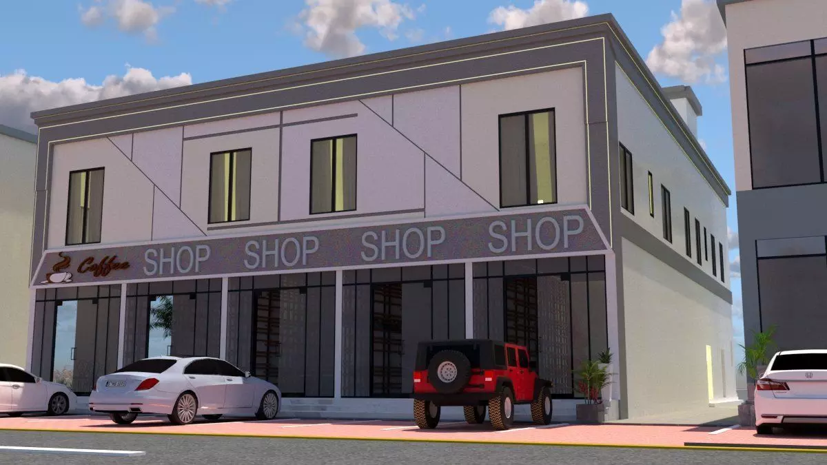Commercial Building Design A34 DWG SketchUp 3D model | CGTrader